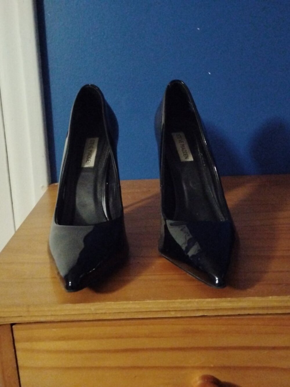 Steve Madden Daisy black patent stiletto 11